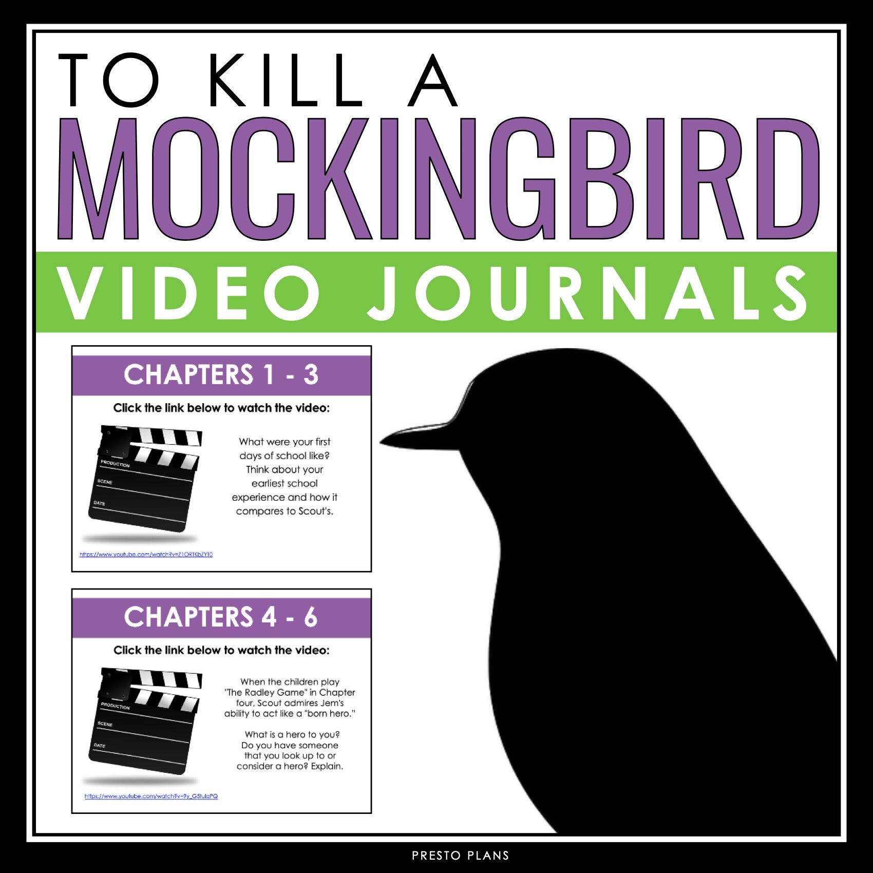To Kill a Mockingbird Writing Prompts - Video Clips and Journal