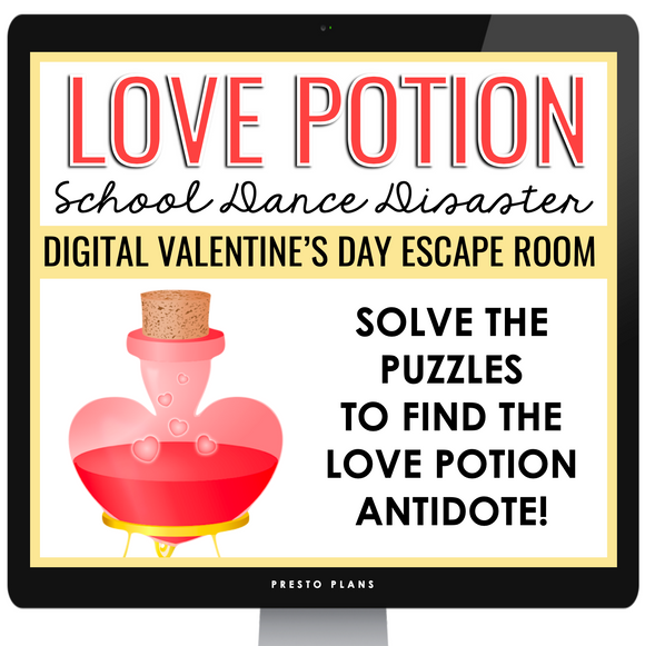 Valentine's Day Escape Room Activity - Team Builder Breakout Game - Digital