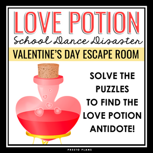 Valentine's Day Escape Room Activity - Team Builder Game Breakout - Love Potion