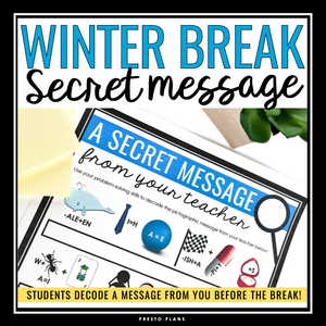 WINTER BREAK SECRET MESSAGE FROM THE TEACHER ACTIVITY