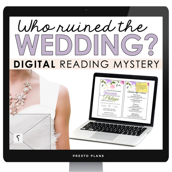 Close Reading Digital Mystery Text Evidence Inference Activity - Wedding Dress