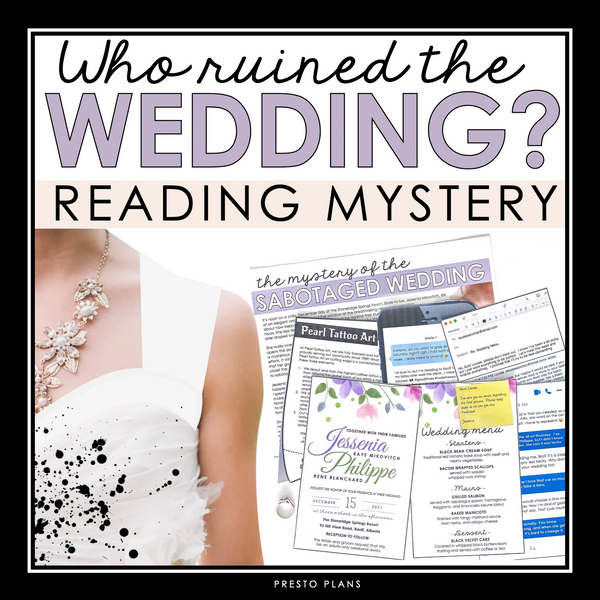 Close Reading Mystery Text Evidence Inference Activity - Ruined Wedding Dress