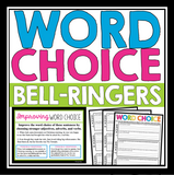 WORD CHOICE BELL RINGERS & TASK CARDS: IMPROVE VOCABULARY