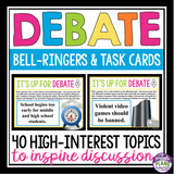 DEBATE BELL-RINGERS AND TASK CARDS ACTIVITY