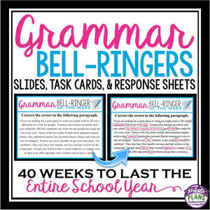 GRAMMAR BELL RINGERS & TASK CARDS