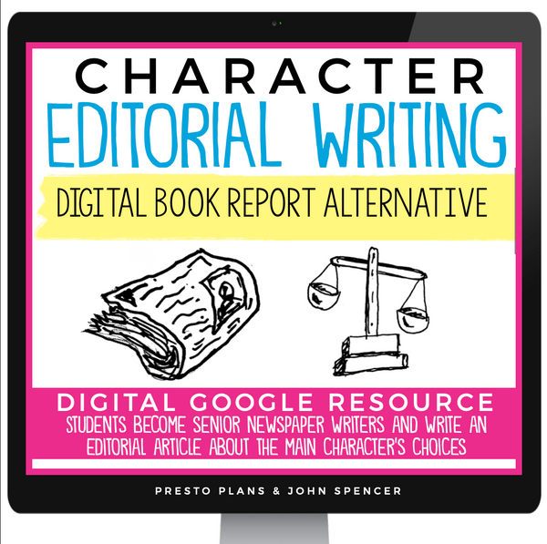 Character Editorial Article - Novel or Short Story Digital Book Report Project