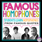 HOMOPHONES ACTIVITY: QUOTES TASK CARDS