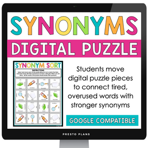 DIGITAL SYNONYM WORD CHOICE ACTIVITY PUZZLE