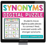DIGITAL SYNONYM WORD CHOICE ACTIVITY PUZZLE