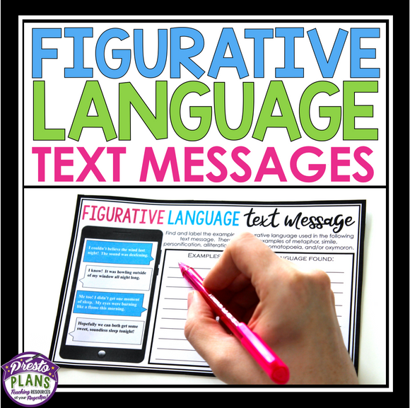 FIGURATIVE LANGUAGE ACTIVITY: TEXT MESSAGES