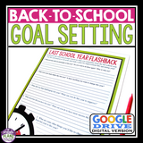 BACK TO SCHOOL DIGITAL GOAL SETTING ACTIVITY FOR GOOGLE DRIVE