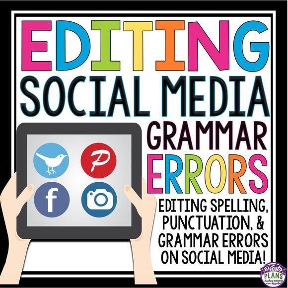 GRAMMAR BELL-RINGERS & TASK CARDS: EDITING SOCIAL MEDIA