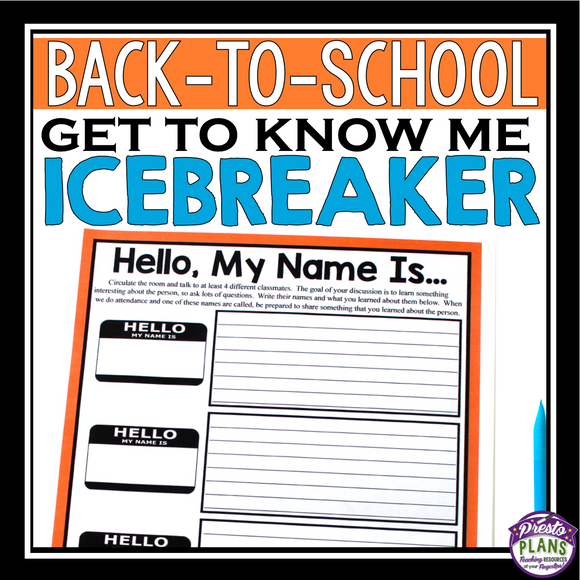 BACK TO SCHOOL ACTIVITY: INTRODUCTIONS ICEBREAKER