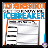 BACK TO SCHOOL ACTIVITY: INTRODUCTIONS ICEBREAKER