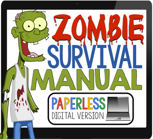 DIGITAL ZOMBIE HALLOWEEN WRITING ASSIGNMENT PAPERLESS DIGITAL GOOGLE