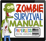 DIGITAL ZOMBIE HALLOWEEN WRITING ASSIGNMENT PAPERLESS DIGITAL GOOGLE