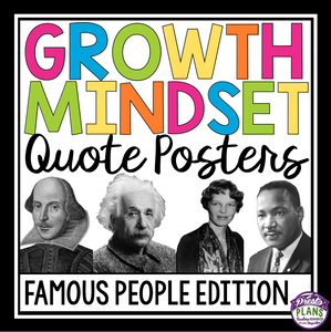 GROWTH MINDSET POSTERS & ASSIGNMENT: FAMOUS QUOTES