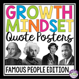 GROWTH MINDSET POSTERS & ASSIGNMENT: FAMOUS QUOTES