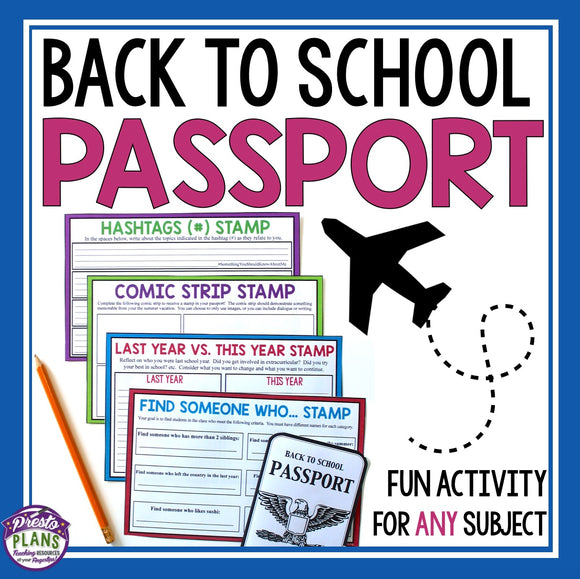 BACK TO SCHOOL ACTIVITY: PASSPORT