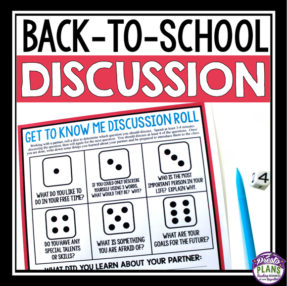 BACK TO SCHOOL ACTIVITY: DISCUSSION ROLL