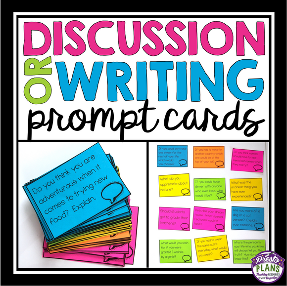 DISCUSSION PROMPT OR WRITING PROMPT CARDS