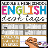 ENGLISH DESK TAGS BUNDLE: FICTION, POETRY, NON-FICTION, DRAMA