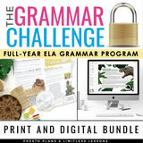 Grammar Challenge Digital Print Program - Lessons, Escape Room Games, & Quizzes