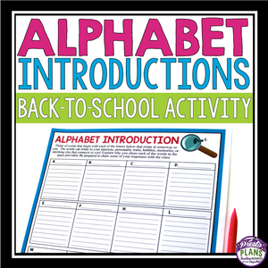 BACK TO SCHOOL ACTIVITY: ALPHABET INTRODUCTION ICEBREAKER