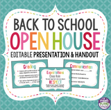 BACK TO SCHOOL MEET THE TEACHER NIGHT PRESENTATION AND HANDOUT (OPEN HOUSE)