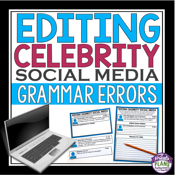 GRAMMAR ACTIVITY EDITING CELEBRITY SOCIAL MEDIA