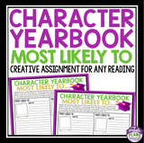 CHARACTER ASSIGNMENT FOR ANY NOVEL OR SHORT STORY - MOST LIKELY TO AWARD