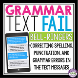 GRAMMAR BELL RINGERS & TASK CARDS: TEXT MESSAGES