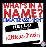 CHARACTER ASSIGNMENT FOR ANY NOVEL OR SHORT STORY - NAME ANALYSIS