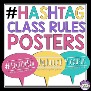 CLASS RULES POSTERS - HASHTAGS