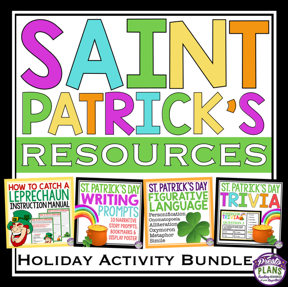 ST. PATRICK'S DAY ACTIVITIES, PRESENTATIONS, & ASSIGNMENTS BUNDLE