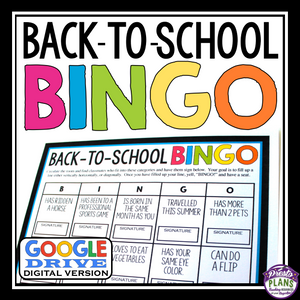 BACK TO SCHOOL ACTIVITY: BINGO