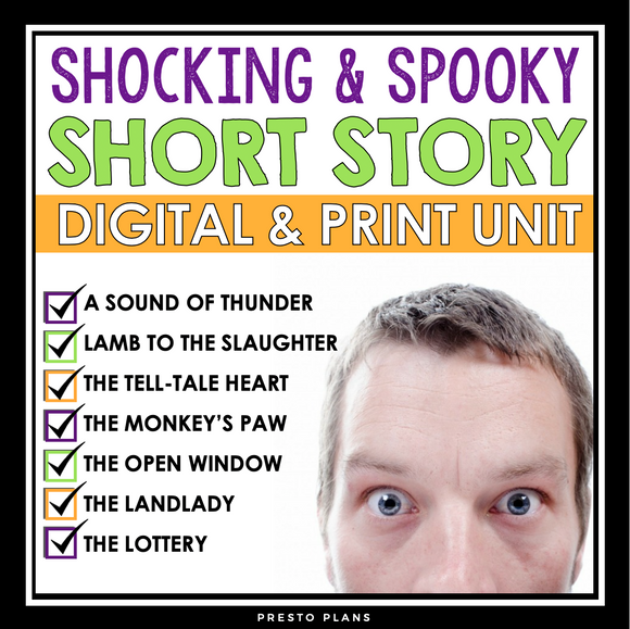 SHORT STORY UNIT: SCARY AND SURPRISING STORIES - DIGITAL PRINT BUNDLE