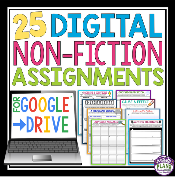 DIGITAL PAPERLESS NON FICTION ASSIGNMENTS - GOOGLE DRIVE & GOOGLE CLASSROOM