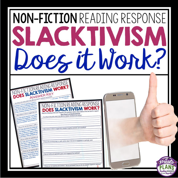 NON FICTION READING RESPONSE: SLACKTIVISM