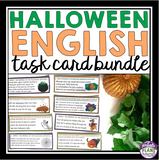 HALLOWEEN TASK CARDS GRAMMAR, PARTS OF SPEECH, FIGURATIVE LANGUAGE, & VOCABULARY