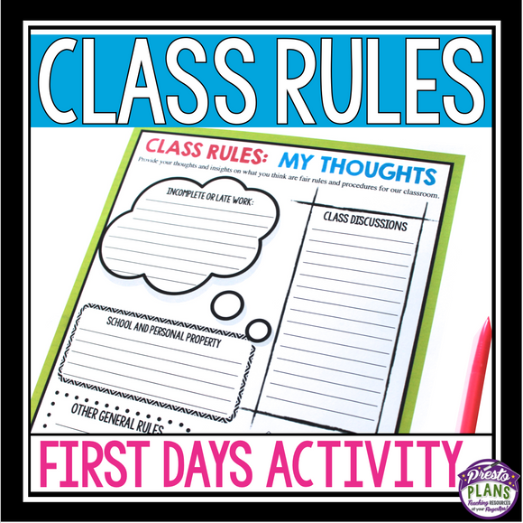 BACK TO SCHOOL RULES ACTIVITY