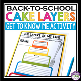 BACK TO SCHOOL GET TO KNOW ME ACTIVITY: CAKE LAYERS