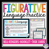 FIGURATIVE LANGUAGE PRACTICE: BELL RINGERS & TASK CARDS