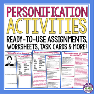 PERSONIFICATION ACTIVITIES, ASSIGNMENTS, TASK CARDS, & MORE!