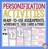 PERSONIFICATION ACTIVITIES, ASSIGNMENTS, TASK CARDS, & MORE!