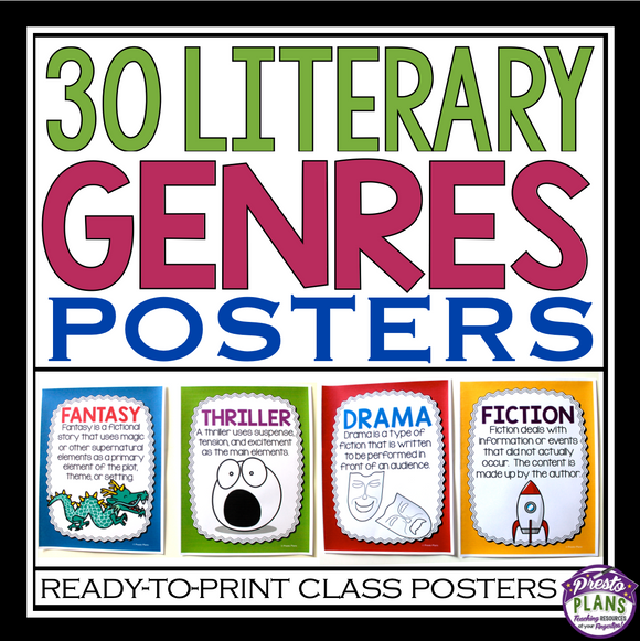 GENRES POSTERS: BACK TO SCHOOL CLASS SET UP