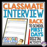 BACK TO SCHOOL DIGITAL ACTIVITY: CLASSMATE INTERVIEW (FOR GOOGLE DRIVE)