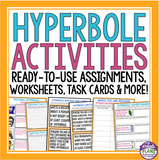 HYPERBOLE ACTIVITIES, ASSIGNMENTS, TASK CARDS & MORE!