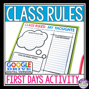 BACK TO SCHOOL RULES DIGITAL ACTIVITY FOR GOOGLE DRIVE / GOOGLE CLASSROOM