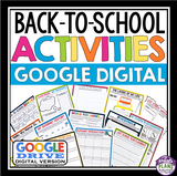 BACK TO SCHOOL DIGITAL ACTIVITIES AND ASSIGNMENTS (USE WITH GOOGLE DRIVE)